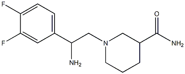 1-[2-amino-2-(3,4-difluorophenyl)ethyl]piperidine-3-carboxamide Struktur