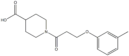 1-[3-(3-methylphenoxy)propanoyl]piperidine-4-carboxylic acid Struktur