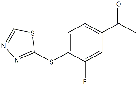 1-[3-fluoro-4-(1,3,4-thiadiazol-2-ylsulfanyl)phenyl]ethan-1-one Struktur