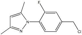 1-[4-(chloromethyl)-2-fluorophenyl]-3,5-dimethyl-1H-pyrazole Struktur