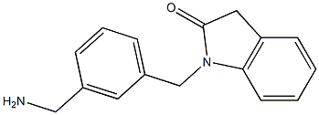 1-{[3-(aminomethyl)phenyl]methyl}-2,3-dihydro-1H-indol-2-one Struktur