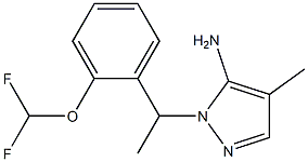 1-{1-[2-(difluoromethoxy)phenyl]ethyl}-4-methyl-1H-pyrazol-5-amine Struktur