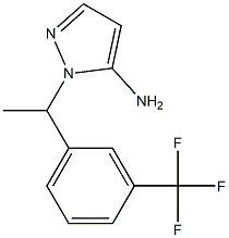 1-{1-[3-(trifluoromethyl)phenyl]ethyl}-1H-pyrazol-5-amine Struktur