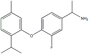 1-{3-fluoro-4-[5-methyl-2-(propan-2-yl)phenoxy]phenyl}ethan-1-amine Struktur