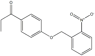 1-{4-[(2-nitrophenyl)methoxy]phenyl}propan-1-one Struktur