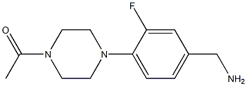 1-{4-[4-(aminomethyl)-2-fluorophenyl]piperazin-1-yl}ethan-1-one Struktur