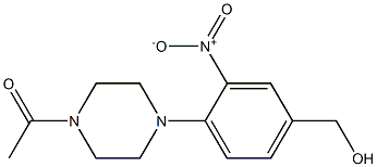 1-{4-[4-(hydroxymethyl)-2-nitrophenyl]piperazin-1-yl}ethan-1-one Struktur