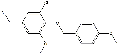 1-chloro-5-(chloromethyl)-3-methoxy-2-[(4-methoxyphenyl)methoxy]benzene Struktur