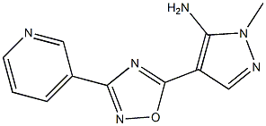 1-methyl-4-[3-(pyridin-3-yl)-1,2,4-oxadiazol-5-yl]-1H-pyrazol-5-amine Struktur