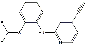 2-({2-[(difluoromethyl)sulfanyl]phenyl}amino)pyridine-4-carbonitrile Struktur