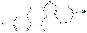 2-({4-[1-(2,4-dichlorophenyl)ethyl]-4H-1,2,4-triazol-3-yl}sulfanyl)acetic acid Struktur