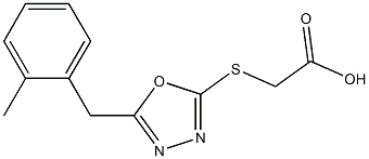 2-({5-[(2-methylphenyl)methyl]-1,3,4-oxadiazol-2-yl}sulfanyl)acetic acid Struktur