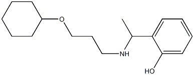 2-(1-{[3-(cyclohexyloxy)propyl]amino}ethyl)phenol Struktur