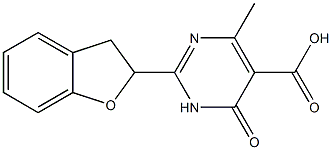 2-(2,3-dihydro-1-benzofuran-2-yl)-4-methyl-6-oxo-1,6-dihydropyrimidine-5-carboxylic acid Struktur