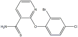 2-(2-bromo-4-chlorophenoxy)pyridine-3-carbothioamide Struktur