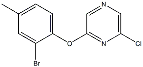 2-(2-bromo-4-methylphenoxy)-6-chloropyrazine Struktur