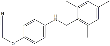 2-(4-{[(2,4,6-trimethylphenyl)methyl]amino}phenoxy)acetonitrile Struktur