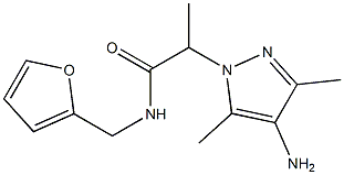 2-(4-amino-3,5-dimethyl-1H-pyrazol-1-yl)-N-(furan-2-ylmethyl)propanamide Struktur