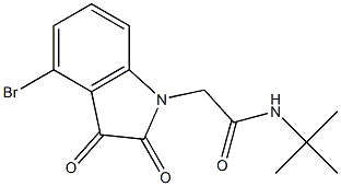 2-(4-bromo-2,3-dioxo-2,3-dihydro-1H-indol-1-yl)-N-tert-butylacetamide Struktur