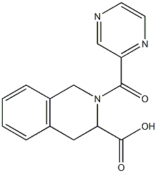 2-(pyrazin-2-ylcarbonyl)-1,2,3,4-tetrahydroisoquinoline-3-carboxylic acid Struktur