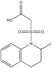 2-[(2-methyl-1,2,3,4-tetrahydroquinoline-1-)sulfonyl]acetic acid Struktur