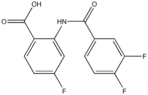 2-[(3,4-difluorobenzene)amido]-4-fluorobenzoic acid Struktur