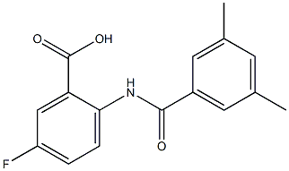 2-[(3,5-dimethylbenzene)amido]-5-fluorobenzoic acid Struktur