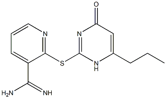 2-[(4-oxo-6-propyl-1,4-dihydropyrimidin-2-yl)sulfanyl]pyridine-3-carboximidamide Struktur