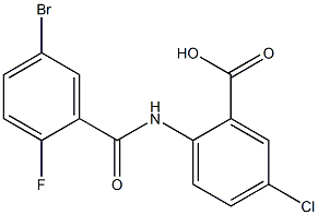 2-[(5-bromo-2-fluorobenzene)amido]-5-chlorobenzoic acid Struktur