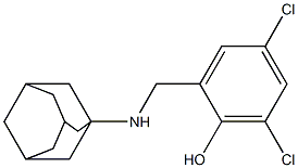 2-[(adamantan-1-ylamino)methyl]-4,6-dichlorophenol Struktur