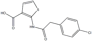 2-[2-(4-chlorophenyl)acetamido]thiophene-3-carboxylic acid Struktur