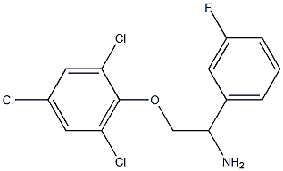 2-[2-amino-2-(3-fluorophenyl)ethoxy]-1,3,5-trichlorobenzene Struktur