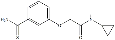 2-[3-(aminocarbonothioyl)phenoxy]-N-cyclopropylacetamide Struktur