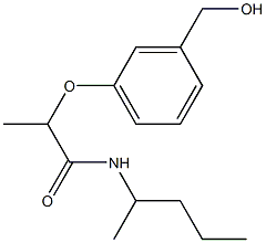 2-[3-(hydroxymethyl)phenoxy]-N-(pentan-2-yl)propanamide Struktur