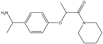 2-[4-(1-aminoethyl)phenoxy]-1-(piperidin-1-yl)propan-1-one Struktur