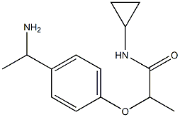 2-[4-(1-aminoethyl)phenoxy]-N-cyclopropylpropanamide Struktur