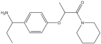 2-[4-(1-aminopropyl)phenoxy]-1-(piperidin-1-yl)propan-1-one Struktur