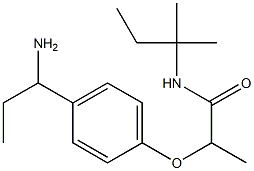 2-[4-(1-aminopropyl)phenoxy]-N-(2-methylbutan-2-yl)propanamide Struktur