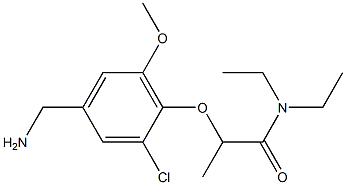 2-[4-(aminomethyl)-2-chloro-6-methoxyphenoxy]-N,N-diethylpropanamide Struktur