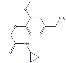 2-[4-(aminomethyl)-2-methoxyphenoxy]-N-cyclopropylpropanamide Struktur