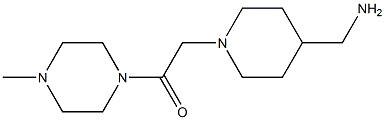 2-[4-(aminomethyl)piperidin-1-yl]-1-(4-methylpiperazin-1-yl)ethan-1-one Struktur