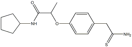 2-[4-(carbamothioylmethyl)phenoxy]-N-cyclopentylpropanamide Struktur