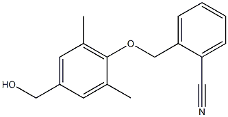 2-[4-(hydroxymethyl)-2,6-dimethylphenoxymethyl]benzonitrile Struktur