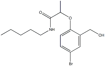 2-[4-bromo-2-(hydroxymethyl)phenoxy]-N-pentylpropanamide Struktur