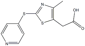 2-[4-methyl-2-(pyridin-4-ylsulfanyl)-1,3-thiazol-5-yl]acetic acid Struktur