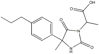 2-[4-methyl-2,5-dioxo-4-(4-propylphenyl)imidazolidin-1-yl]propanoic acid Struktur