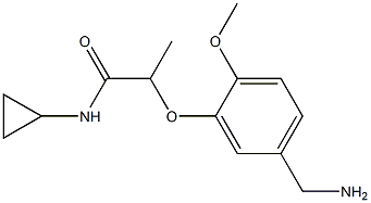 2-[5-(aminomethyl)-2-methoxyphenoxy]-N-cyclopropylpropanamide Struktur