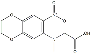 2-[methyl(7-nitro-2,3-dihydro-1,4-benzodioxin-6-yl)amino]acetic acid Struktur