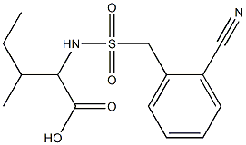 2-{[(2-cyanophenyl)methane]sulfonamido}-3-methylpentanoic acid Struktur