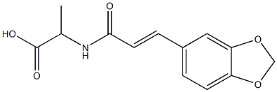 2-{[(2E)-3-(1,3-benzodioxol-5-yl)prop-2-enoyl]amino}propanoic acid Struktur